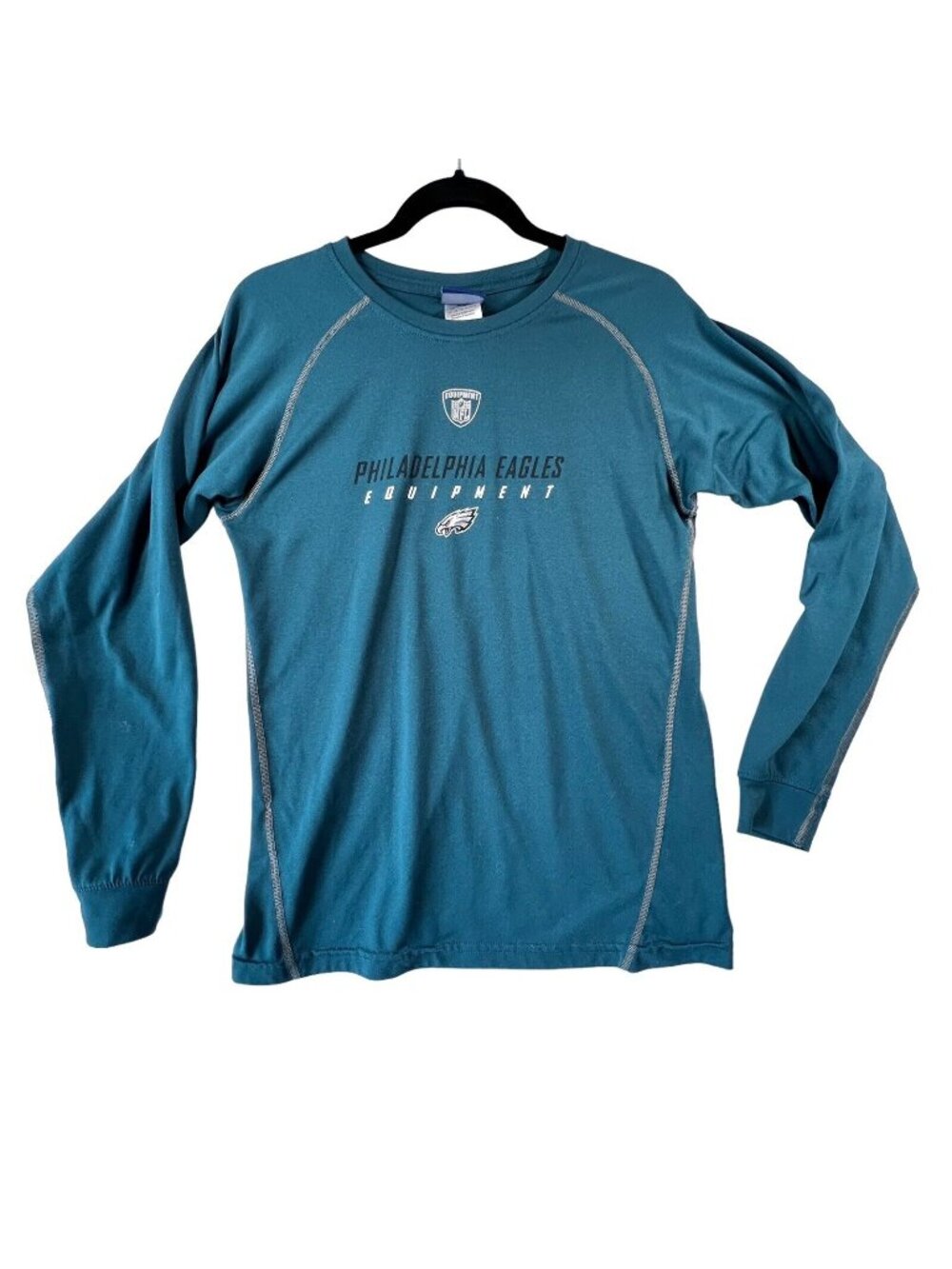 Philadelphia Eagles Reebok Onfield NFL Long Sleeve Shirt Youth L 14/16 Teal